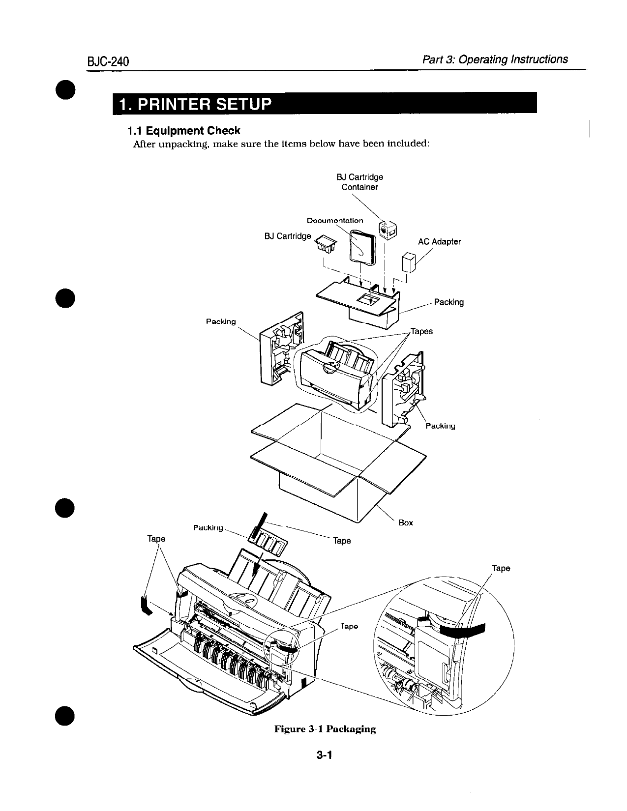 Canon BubbleJet BJC-240 Service Manual-3